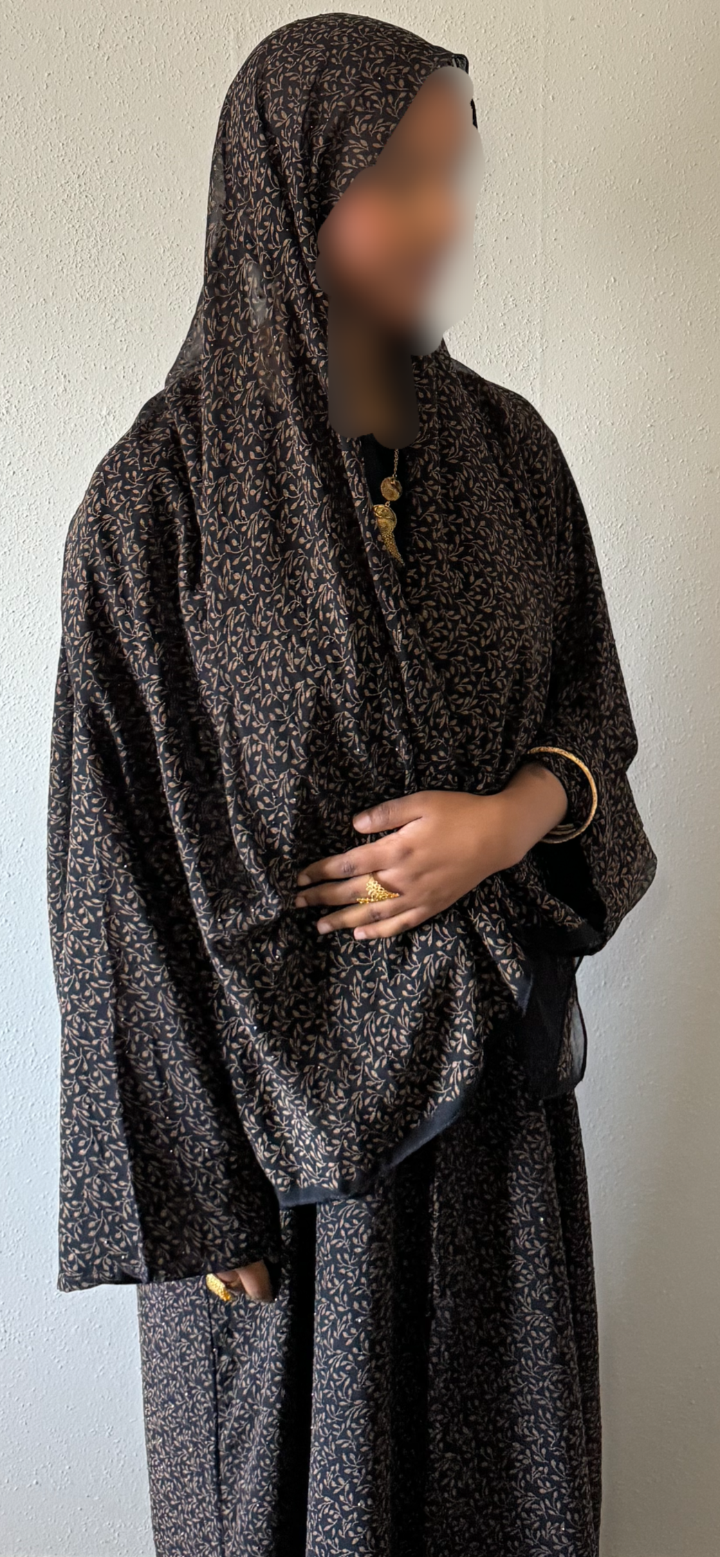 Floral Abaya Bronze Bloom