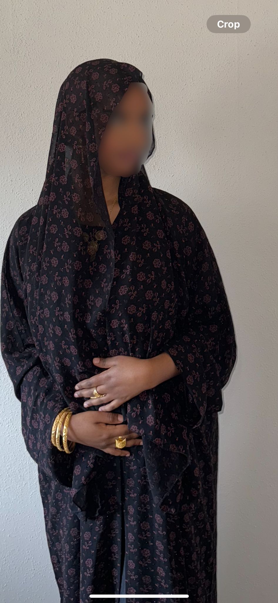 Floral Abaya Royal Purple