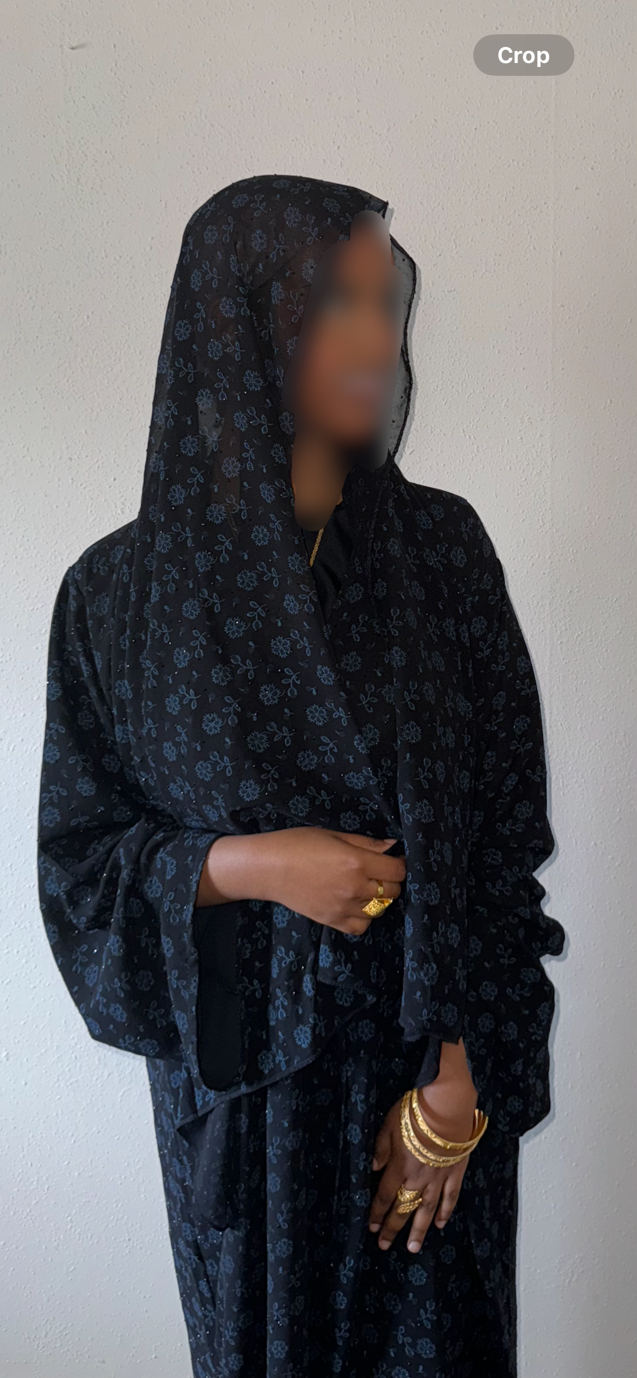 Floral Abaya Midnight Blue