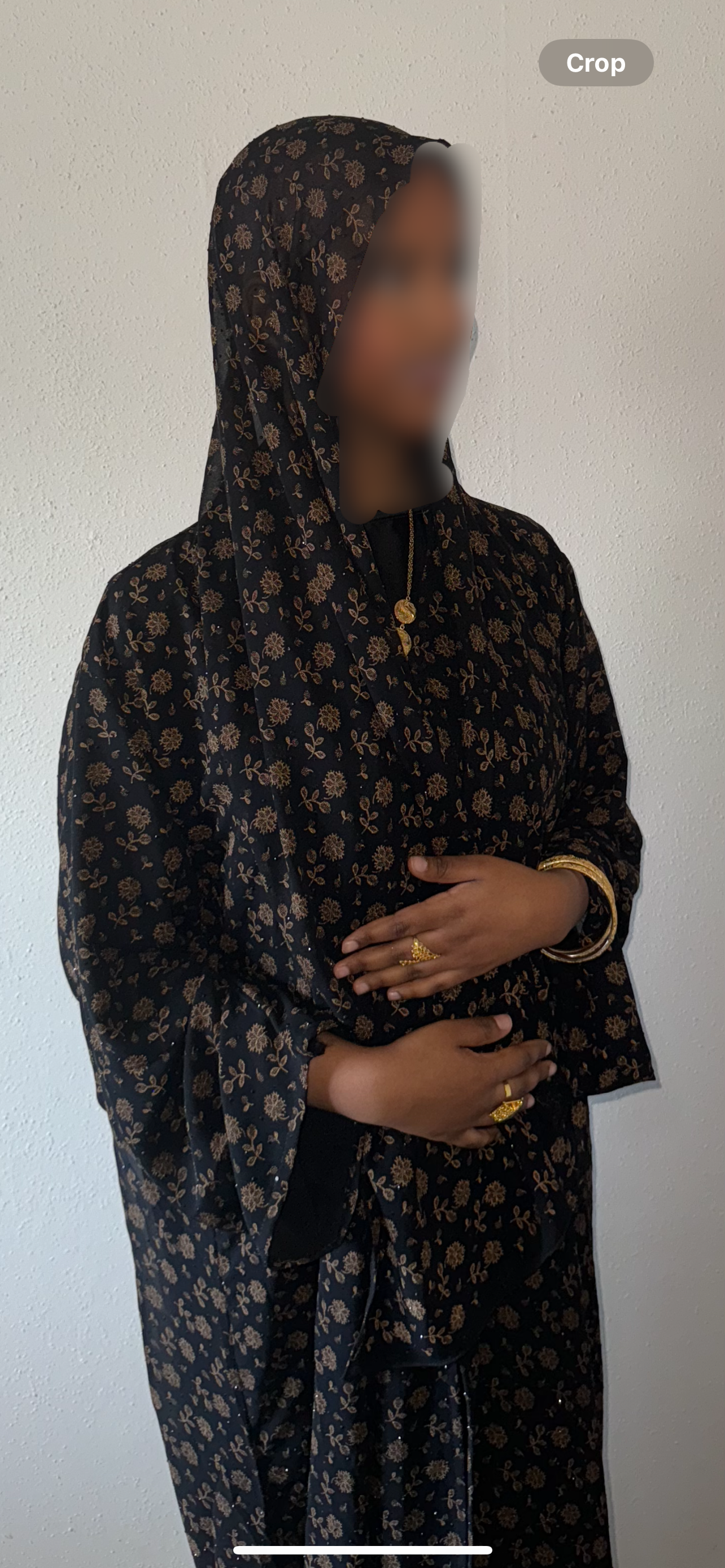 Floral Abaya Golden Brown